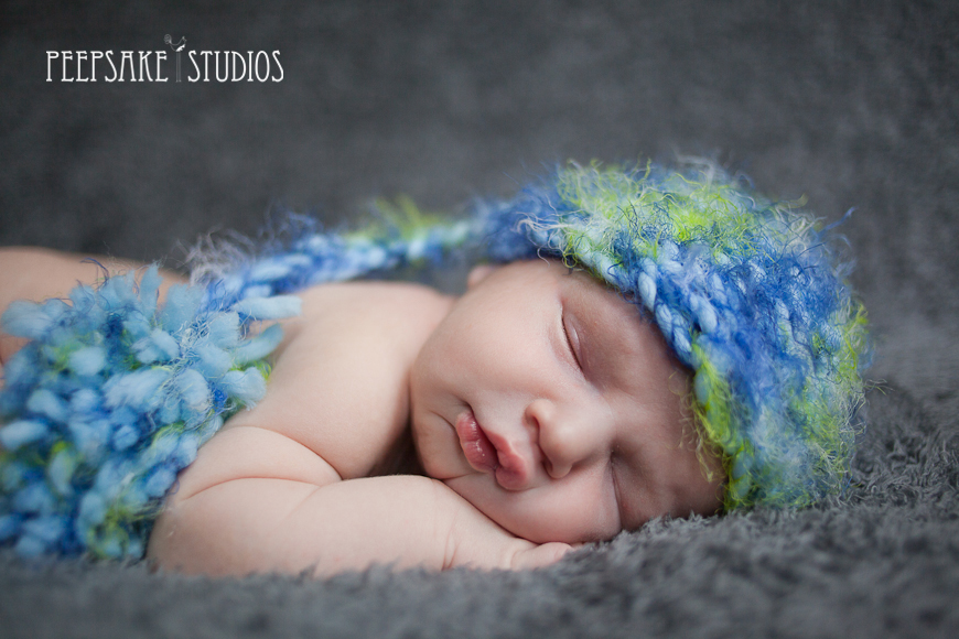 Blue And Green Newborn Baby Boy Hat